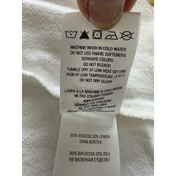 Lole Pearse Long-Sleeve Linen Blend Dress Womens XL in White - Picture 10 of 10